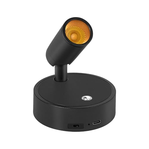 Dehobo Foco LED Recargable con Control Remoto - Foco de Pared con 3 Modos de Luz, Temporizador y Brillo Ajustable - Ángulo de Iluminación 350° para Pinturas, Plantas y Obras de Arte (1 Unidad)