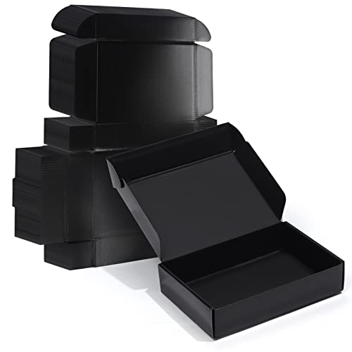 Image of ZBEIVAN 9x6x2 Black Small Shipping Boxes, 20 Packs Corrugated Cardboard Mailer Boxes for Packaging Small Business Mailing Gifts Wrap Boxes with Lids