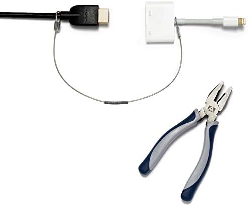 TetherTies Cable Tethers Silver 30 Pack | Patented Pre-Assembled Adapter Tethers | Secure Your Computers Adapters & Mac Dongles | Easy Installation | Free Crimping Tool