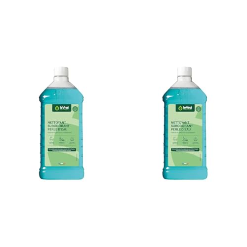 LE VRAI PROFESSIONNEL - Détergent Parfumant - Nettoyant Surodorant Perle d'eau - Jusqu’à 100 Lavages - Fabrication Française - Flacon 1 L (Lot de 2)