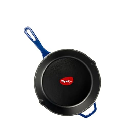 Pigeon by Stovekraft Cast Iron Frying Pan, 25 cm | Enamel Coated | Luxurious Mirror Finish | Toxin-Free | Perfect Crisping | Stylish Handle | Cook With Style, Elegance & Comfort