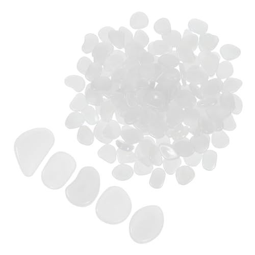 CIYODO 200Pcs Glow Luminous Pebbles for Aquariums Gardens Enhance Fish Tank Landscape with Material for Nighttime Decor