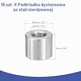 QUARKZMAN 16 sztuk tulejek dystansowych ze stali nierdzewnej 304, otwór 7 mm, średnica zewnętrzna 12 mm, długość 10 mm, wsporniki dystansowe do śrub M7 i prętów