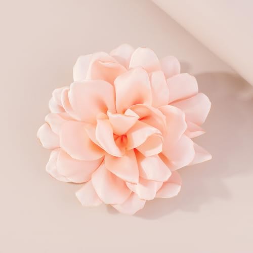 Image of Large Red Rose Flower Brooches Pins for Women Dainty Satin Fabric Brooches Big Camellia Flower Brooch Wedding Party Clothing Pin Accessory Jewelry