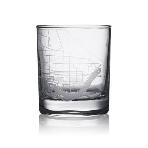 Lhasa - Set di 2 bicchieri da whisky con mappa della città, bicchieri rocce, 10 oz10,141,7 g, bicchieri vecchio stile per bere Scotch, Bourbon, whisky, cocktail, cognac, vodka, gin, tequila, rum