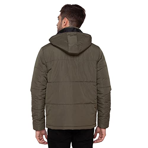 Image of Spykar Bottle Nylon Standard Length Full Sleeve Casual Jacket For Men