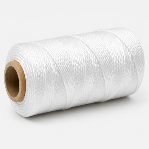 Image of Mason Line String 260FT, 390FT, 780FT, 1500FT, 2300FT, Durable Construction Twine for Laying Bricks, Blocks, Fences in Gardening, DIY & Landscaping Projects (White, 393 Ft)