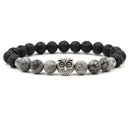 Bracelet diffuseur d'huile essentielle contre le stress en pierre de lave