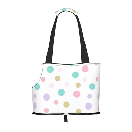 Cute Pastel Polka Dots Pet Sling Carrier for Small Dog Cats Puppy Portable Tote Bag Pouch for Outdoor Travel Hiking