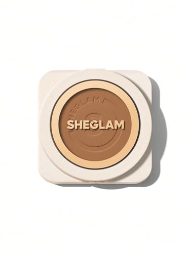 SHEGLAM SKin-Focus Full Coverage Powder Foundation Oil-Control Lightweight Face Pressed Powder Makeup-Wheat