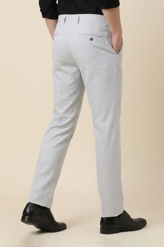 Image of Peter England Men Mid Rise Slim Fit Premium Flat Front Formal Trouser