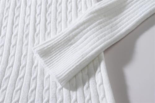 Men's Pullover Sweaters High Neck Solid Color Knitted Warm Casual Long Sleeve Sweater4