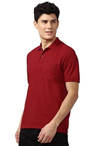 Image of Peter England Men's Solid Regular Fit Polo Shirt