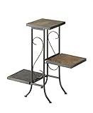 4D Concepts 3-Tier Plant Stand with Slate Top, Metal/ Slate