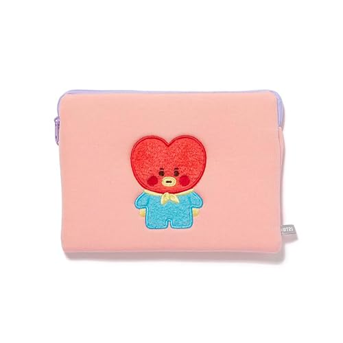 Line Friends Official BT21 TATTON Carry Pouch - TATA, Cute Zipper Makeup Bag, Cosmetic Bag, Small Organizer Pouch for Purse, Kpop Merch Gift for Girls