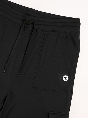 Image of TECHNOSPORT Women's Straight Fit Solid Textured Sports Cargo Pants with Technocool+, Quick Dry for Gym, Sports and Regular Use