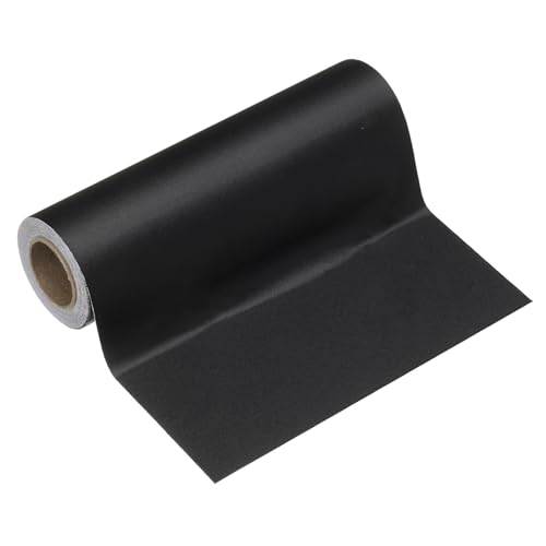 sourcing map Wood Grain Wallpaper Border 15cm x 5 Meters PVC Self-Adhesive Textured Frame Sticker Waterproof Wall Decorative Wallpaper for Floor Door Table Cabinets Desk, Matte Black