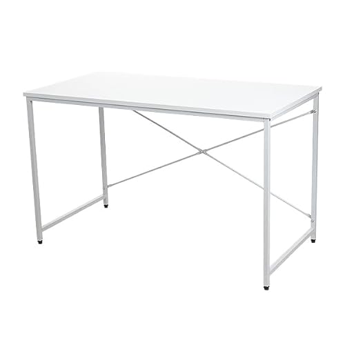 パソコンデスク ワークデスク シンプルデスク 幅120cmx奥行60cmx高さ73cm アジャスター 組立簡単 deskd02 (ホワイト)