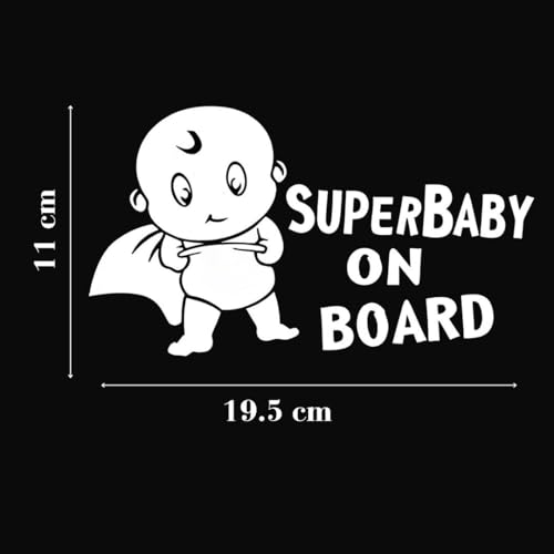 Image of CVANU Baby on Board Sticker (Combo Pack of 5) White Vinyl Car Safety Warning Self-Adhesive Waterproof Stickers for Cars| Windows| Vehicle Surface (14cm X 8.4cm) 874