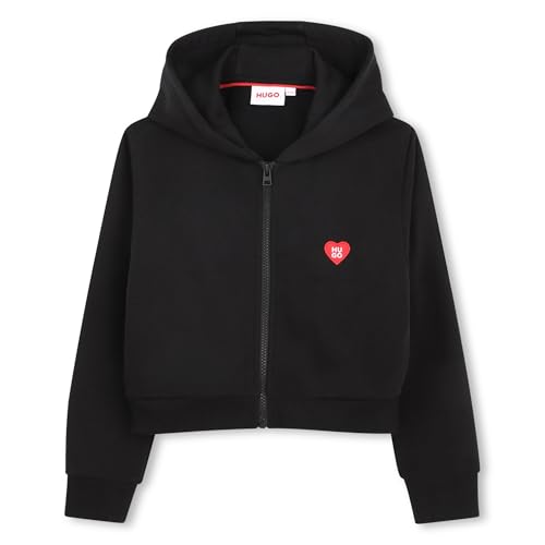 HUGO Cardigan Sweater Girl's Black gilet fille chaud