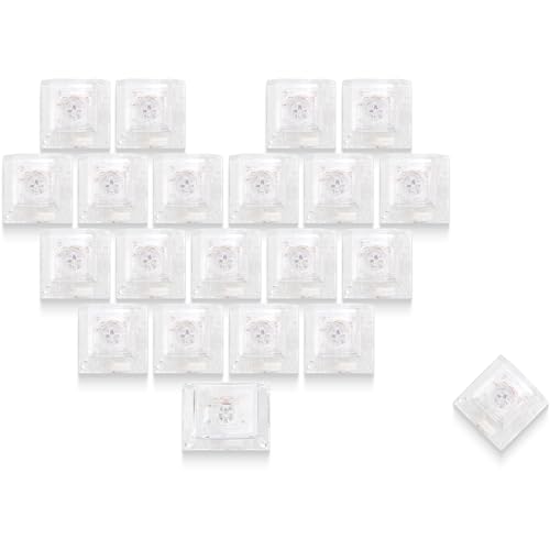 Image of XVX Blank Crystal Transparent Keycaps, PC Material Custom DIY Sweet Heart Keyboard Caps, Backlit Clear Glitter Candy Keycap Cherry Profile for MX Switches Mechanical Keyboard (21pcs)