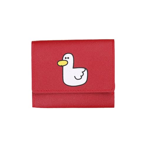 Women's Duck Mini Wallet with ID Window Card Holder Cash Pocket Folding PU Purse