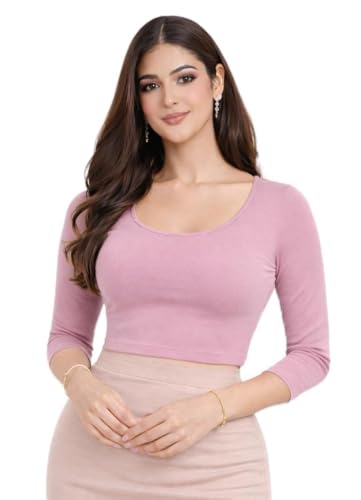Image of Fressia Fabrics Women's Cotton Readymade Saree Blouse Stretchable Crop Top Choli Bustier Top