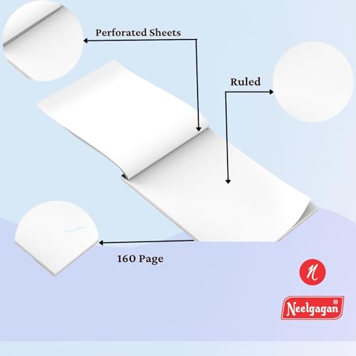 Image of NEELGAGAN Slip Pad No.44 (Type: Plain with 80 Sheet 160 Pages) Pack of 5