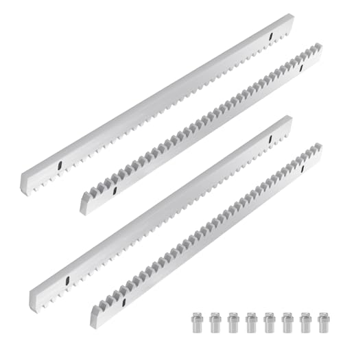 Hebitod 4x 0,5M Cremallera Puerta Corredera, Cremallera de acero para puertas correderas, Tornilleria incluida para Puertas Correderas, Puerta Garaje Automatica