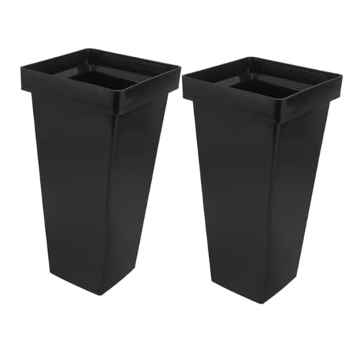 Seaux carrés pour fleurs coupées en plastique noir et porte-parapluies