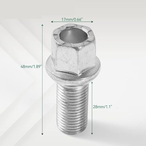 Perno de rueda compatible con VW Golf Jetta 4x M14x1.5 28 mm rosca WHT002437 3