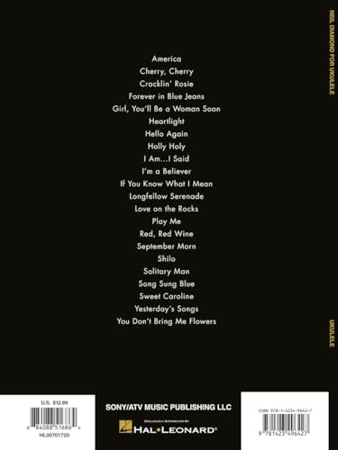 Neil Diamond for Ukulele | Ukulele Sheet Music Collection for Beginners and Intermediate Players | Songbook with 22 Popular Diamond Arrangements for Practice Lessons and Casual Playing