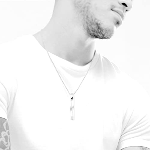 Jude Jewelers Stainless Steel Classic Simple Plain Long Bar Pendant Necklace3