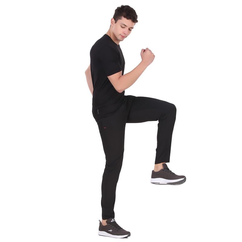 Image of Vector X Solid Men Sports Trousers 100% Polyester with Zipper Pockets(Pack of 1)