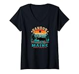 Photo Gallery donna bangor maine me usa retro tramonto vintage alce montagne maglietta con collo a v Photo Gallery donna bangor maine me usa retro tramonto vintage alce montagne maglietta con collo a v