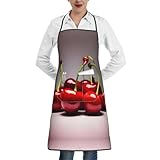 Chilenische Kirschen Antifouling Pocket Lock Edge Schürze Kochschürze zum Kochen Küche Restaurant Zuhause Garten Arbeit Kaffee Restaurant