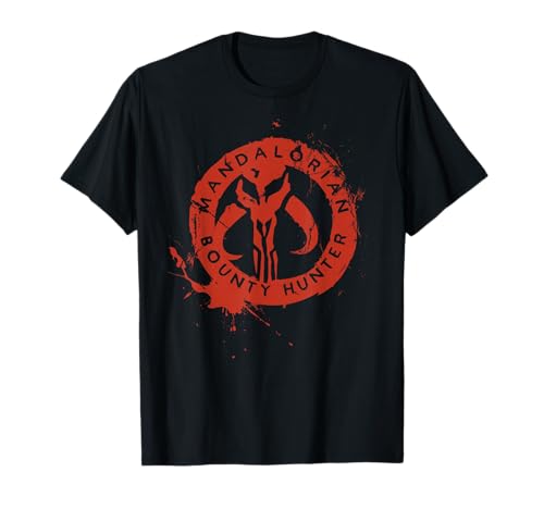 T-shirt The Mandalorian Bounty Hunter Star Wars imprimé style timbre pour homme
