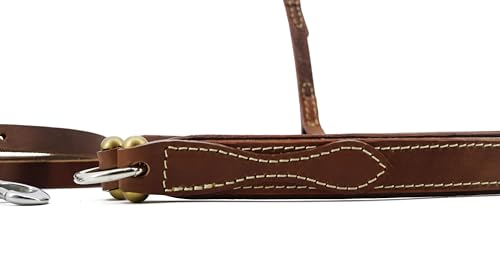 Jeereal Round Nose Caveson Noseband with Leather Horse Tie Down Strap for Horses Efficient Horse Training Aid | Premium Heavy Oiled Harness Leather | Reinforced Stitching