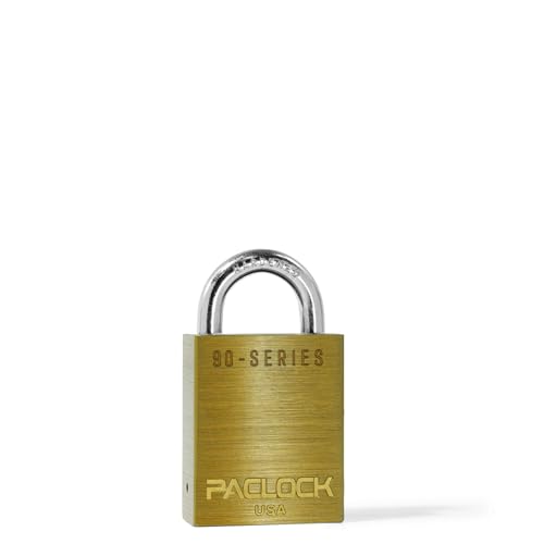 Image of PACLOCK's SR-90A Padlock, 3 /4 inch Tall Hardened Steel Shackle, High Security 6-Pin Cylinder, One Lock Keyed to a Number U-Pick! w / 2 Keys, Yellow