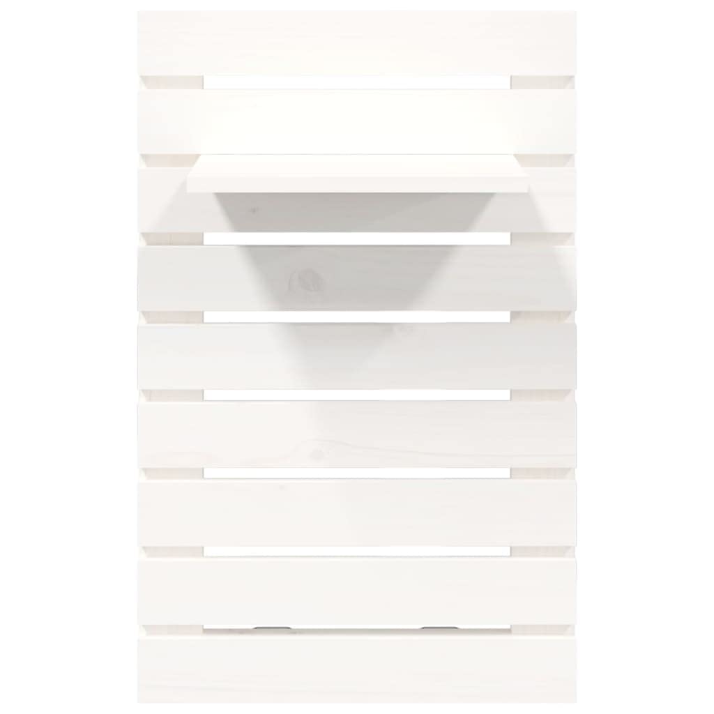 Juego de 2 mesitas de noche de pared blancas, consolas colgantes de madera de pino maciza, estantes de pared para dormitorio, estantes flotantes que ahorran espacio, 40 x 17,5 x 63 cm