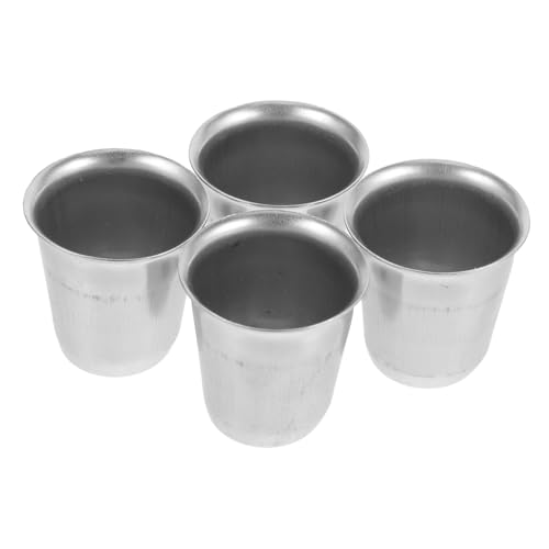 Luxshiny 4Pcs Stainless Steel Communion Cups Elegant Toasting Goblets for Religious Ceremonies Unbreakable Design for Church Weddings and Special Occasions