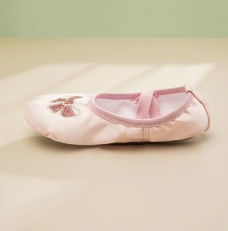 Girl's Ballet Shoes Canvas Dance Slippers Split Sole Kids4