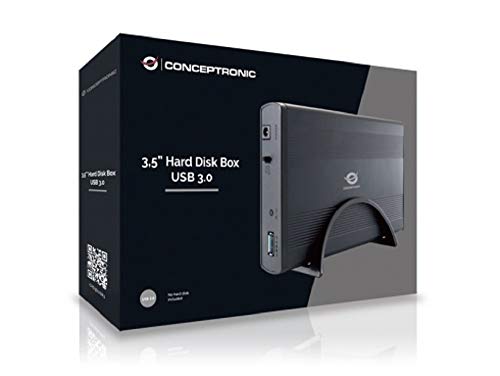 CONCEPTRONIC C20-300 Caja Disco Duro 3.5 Pulgadas USB 3.0, Negro