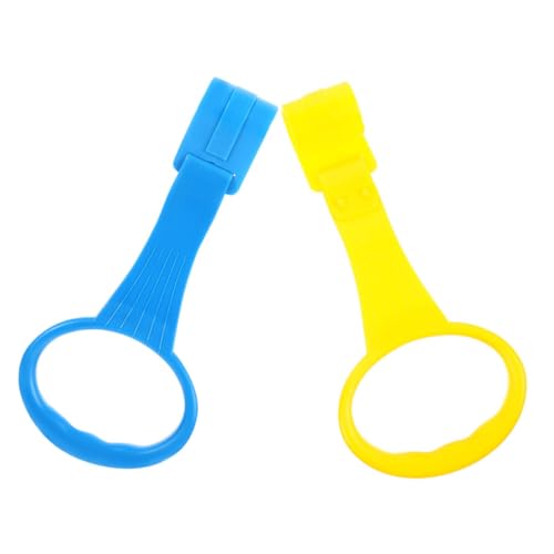 Beatifufu Elastic Playpen Pull Rings 2pcs Baby Standing Assistance Handles Safe Indoor Toys Crib Pull up Rings Space Saving Design
