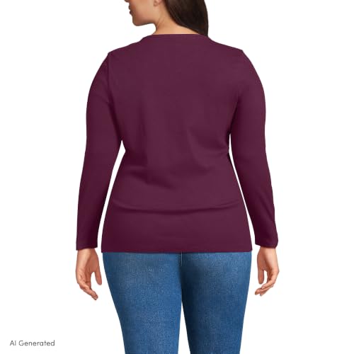 Image of Lands' End Women's Cotton Rib Knit T-Shirt