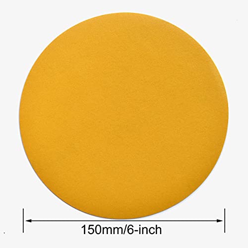 Image of 6-Inch No-Hole Hook and Loop Sanding Discs 400-Grit, Random Orbital Sandpaper for Automotive and Woodworking, 100-Pack