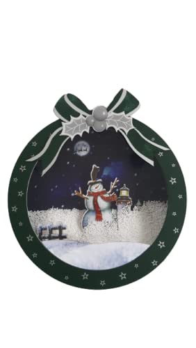 Enfeite De Natal Musical Led Neve Bola Pendurada Luzes