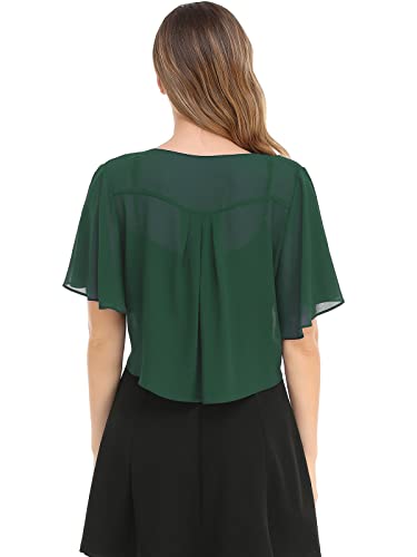 Image of Womens Shrug Chiffon Shawl Wraps Open Front Tie Top Cardigan for Evening Dress