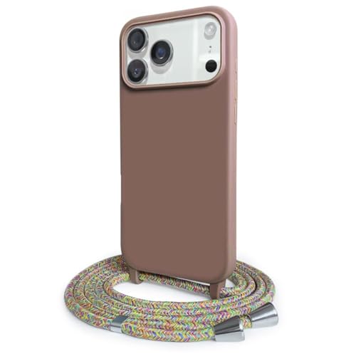 Coque iPhone 17 et 17 Pro givrée mate avec cordon bandoulière amovible