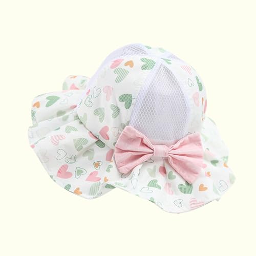 Girls Sun Hat Sun Protection Kids Cute Floral Print Summer Beach Play Cap Breathable Mesh Cotton Bucket Hat Wide Brim4